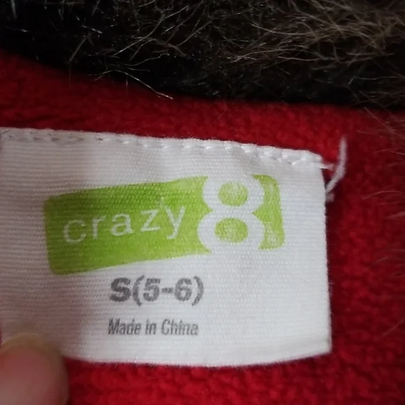 CRAZY 8 Red Puffer Vest Faux Fur Collar - Picture 5 of 5